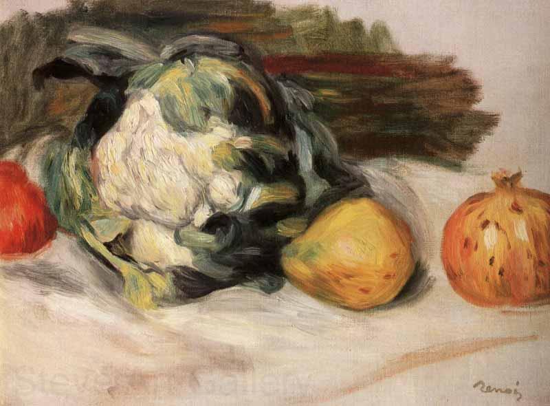 Pierre-Auguste Renoir Cauliflower and pomegranates Norge oil painting art